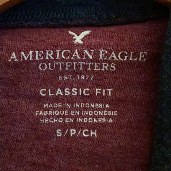 American Eagle Long Sleeve Color Block Hoodie Tee - Picture 4 of 4